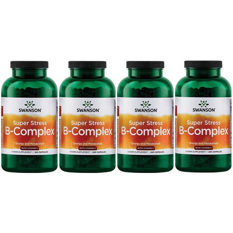 Swanson Super Stress B Complex With Vitamin C Caps Pack Walmart