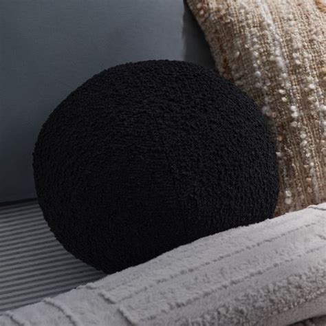 Boucle Black Ball Cushion Adairs