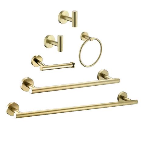 Interbath 6 Piece Bath Hardware Set With Towel Ring Toilet Paper Holder