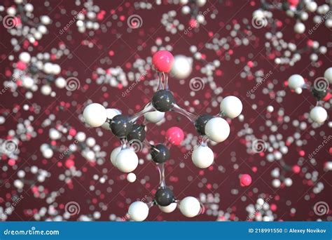 Acetone Molecule Conceptual Molecular Model Scientific 3d Rendering Stock Illustration