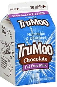 TruMoo Fat Free Chocolate Milk 0 5 Pt Nutrition Information Innit