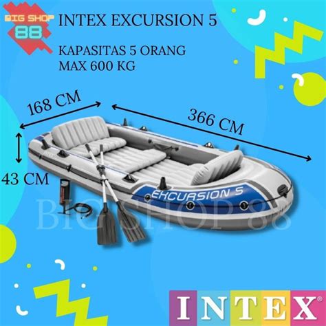 Jual INTEX 68325 PERAHU KARET EXCURSION 5 INFLATABLE BOAT MUAT 5 6