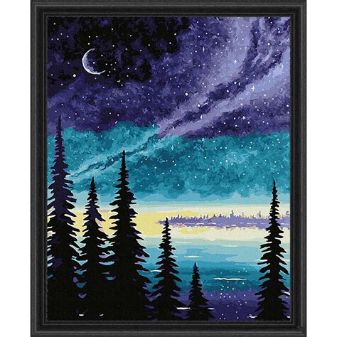 Adbrain Night Lake Paint By Number Kit Walmart