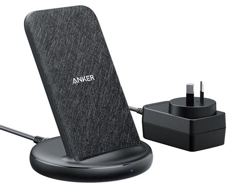 Anker 15w Powerwave Sense Stand Qi Wireless Charger Black Fabric