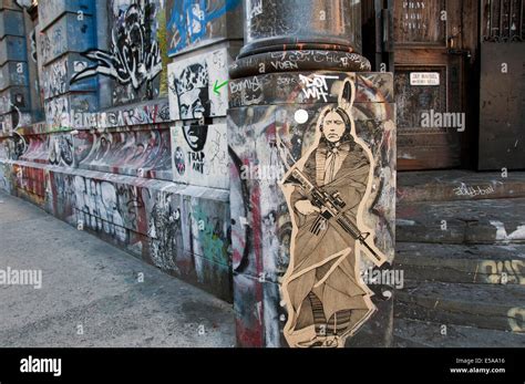 Graffiti art in the Bowery (190 the Bowery) Manhattan NYC Stock Photo ...