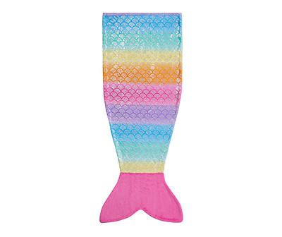 Dream Street Pink & Rainbow Shimmer Kids' Mermaid Tail Blanket | Big Lots