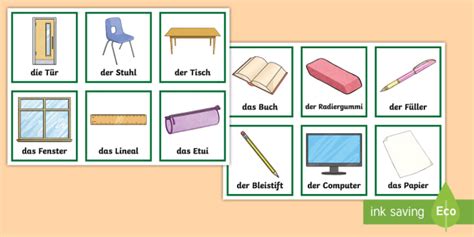 Classroom Objects Snap Card Game German Teacher Made