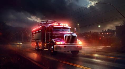 Premium Photo | Emergency vehicle with sirens on highway generative ai