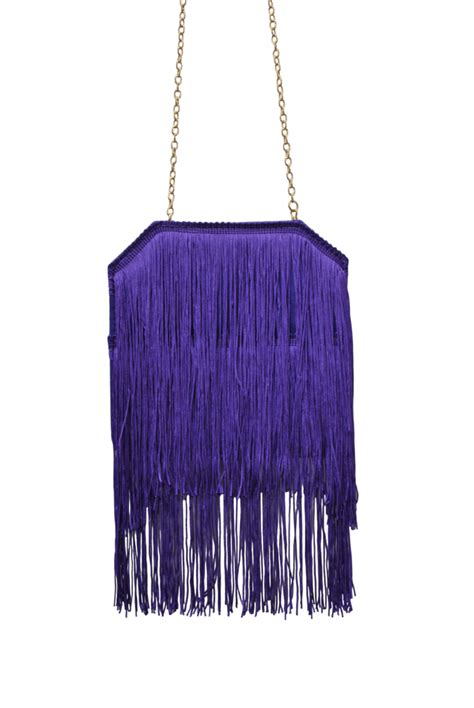 Bolso Clutch Morado Flecos El Joyero De Miriam