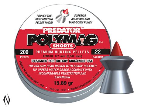 NIOA PREDATOR POLYMAG SHORTS PELLETS 22 CAL 16GR 200 PK