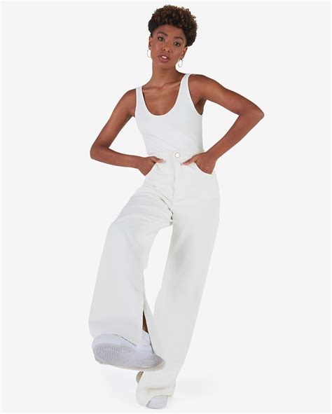 Riachuelo Cal A Jeans Color Feminina Wide Leg Five Pockets Branco