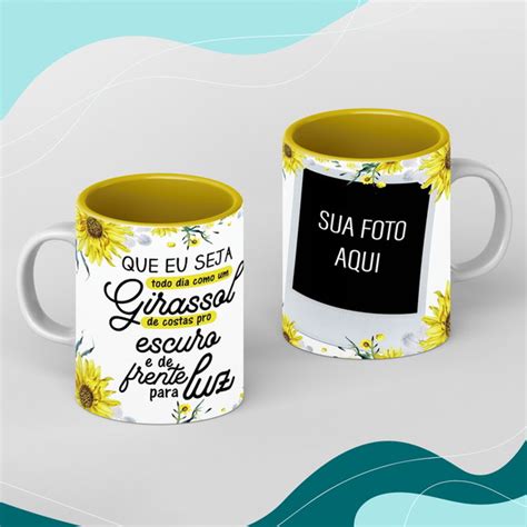 Arte Digital Caneca Girassol Foto Personalizada Elo