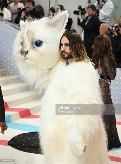 Jared Leto Dressed As Karl Lagerfeld S Cat Choupette Attends The