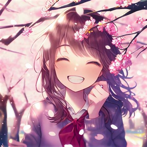 Premium Photo Japanese Girl Under Cherry Blossom Tree Landscape Anime