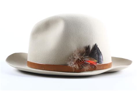 Mens Stetson Off White Wool Homburg Hat Ebth