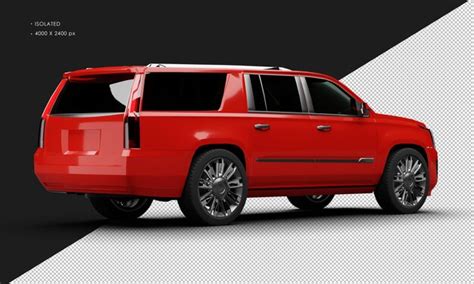 Carro suv urbano elegante de luxo vermelho metálico realista isolado da