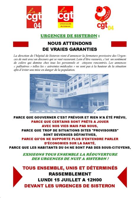 La CGT Du Centre Hospitalier De Manosque 12 Juillet 2019 Situation