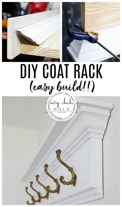 How To Build A Diy Coat Rack Wall Mounted Artsy Chicks Rule®