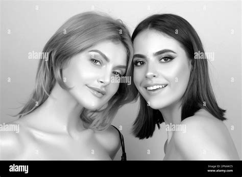 Beauty Portrait Of Beautiful Female Girl Models Stock Photo Alamy
