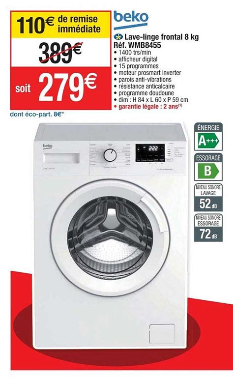 Promo Lave Linge Frontal Kg Beko Chez Cora Icatalogue Fr