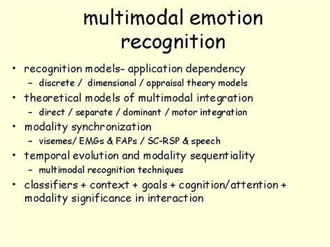 Multimodal Emotion Recognition Recognition Models Application