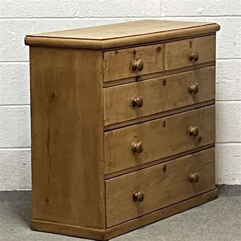 Small Late Victorian Pine Over Chest Of Drawers In Antique Cupboards