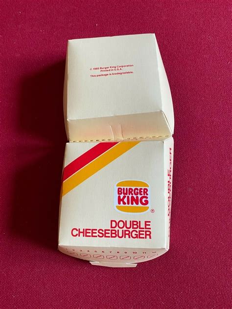 1985 Burger King Un Used Double Cheeseburger Box Scarce Vintage Ebay