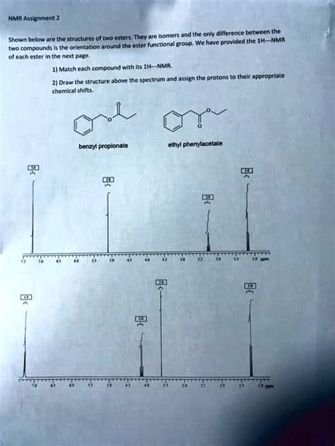 Solved Nmr Assignment 2 Shown Below Are The Structures Of Two Esters They Are Isomers And