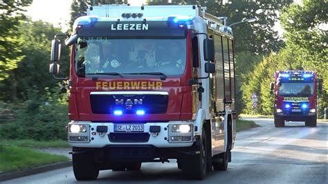 FEU G Y Gebäudebrand Einsatzfahrten Feuerwehr Leezen Groß