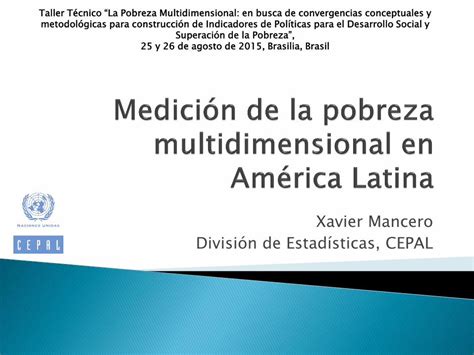 Pdf Medición De La Pobreza Multidimensional En América Latina · La