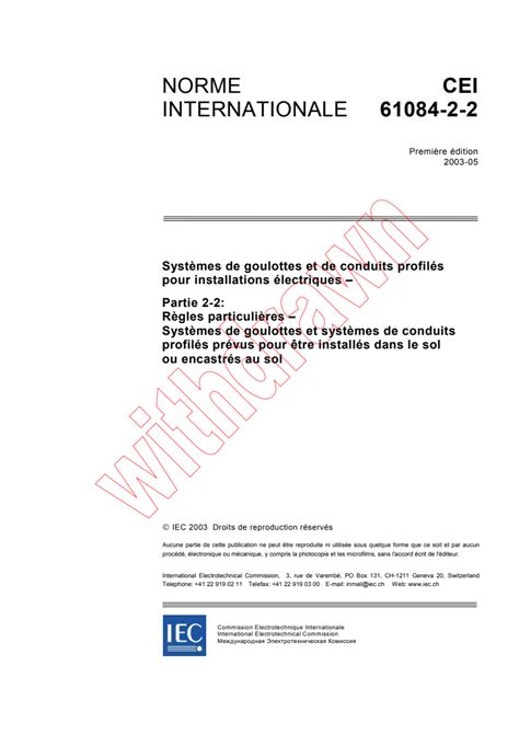 IEC 61084 2 2 2003 Cable Trunking And Ducting Systems For Electrical