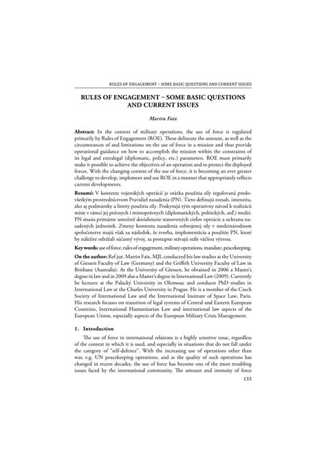 Pdf Rules Of Engagement Some Basic Questions And Current Issues