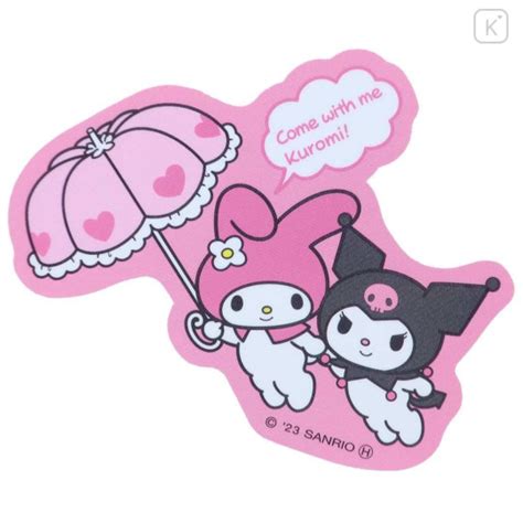 Japan Sanrio Vinyl Sticker Kuromi My Melody Come With Me Kawaii Limited