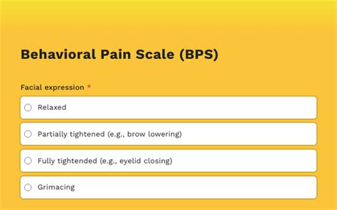 Behavioral Pain Scale template for Google Forms