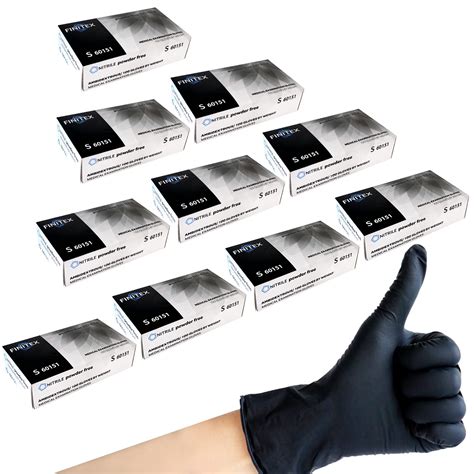 Finitex Black Nitrile Disposable Gloves Exam Gloves Powder Free