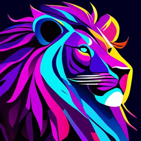 Premium Vector Dramatic Lion Graphic On Black Visual Brilliance