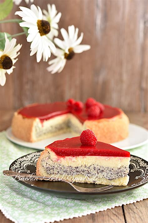 K Sekuchen Mit Mohn Und Himbeerspiegel Rezept