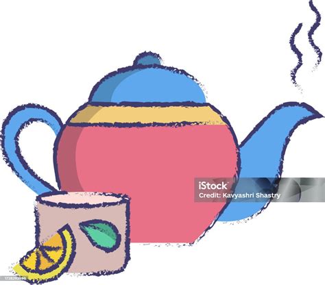 Tea Hand Drawn Vector Illustration Stock Illustration Download Image Now Drink Flower Pot