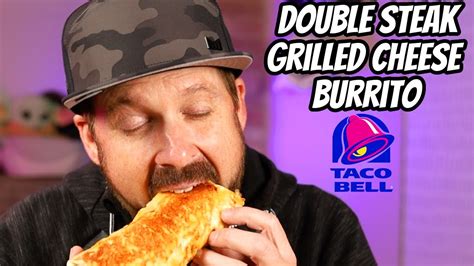 New Double Steak Grilled Cheese Burrito From Taco Bell Youtube