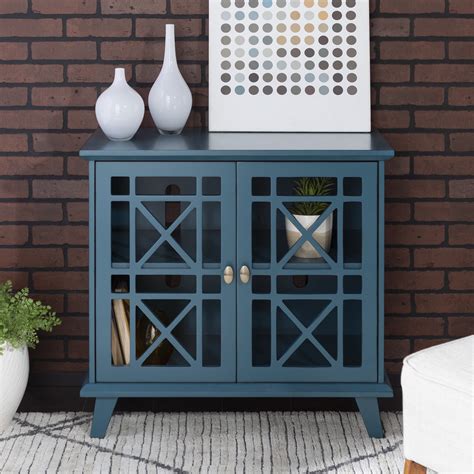 Desert Fields Contemporary Door Accent Cabinet Blue Walmart