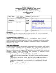 SWK 230 Fall 2022 Syllabus Doc Morehead State University Caudill