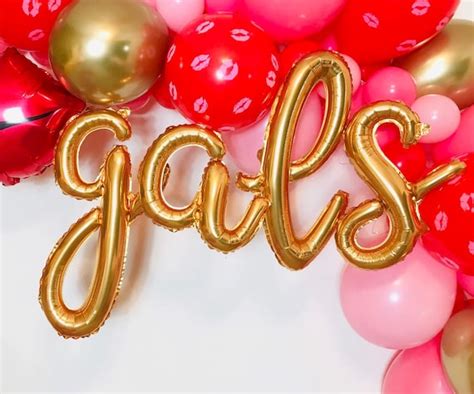 Gals Balloon Letters Gals Banner Galentine Balloons Galentines Day