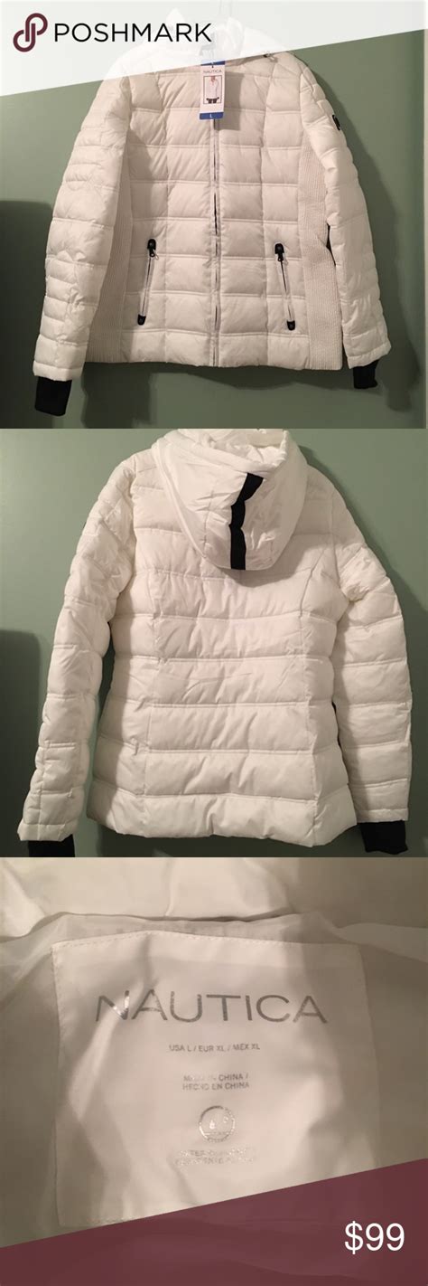 White Nautica Puffer Jacket Jackets Puffer Jackets Puffer