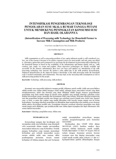Intensifikasi Pengembangan Teknologi Pengolahan Susu Skala Rumah Tangga