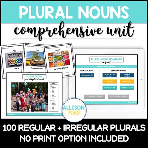 Plurals Unit Speech Therapy Printable And Digital