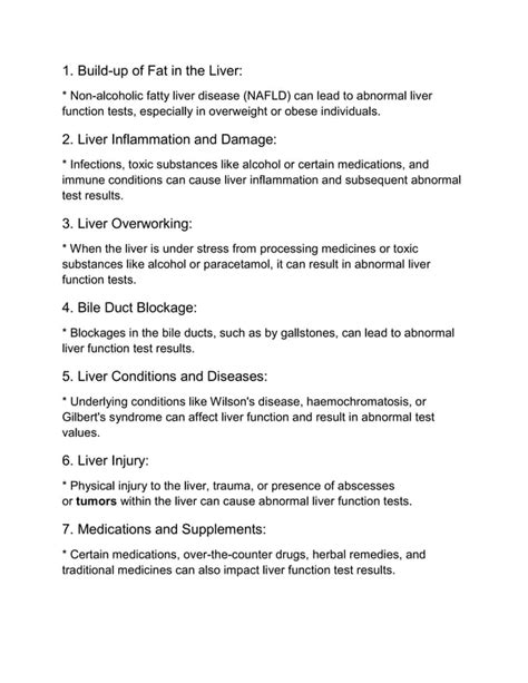 Reading And Interpreting Your Liver Function Test A Guide To Commonly