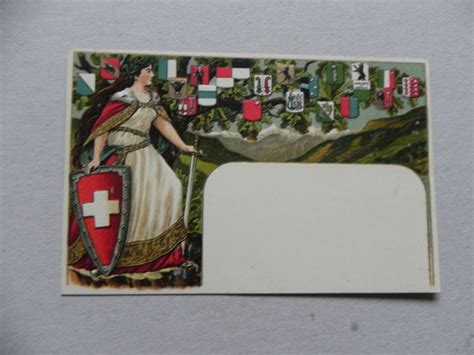 Präge Karte Helvetia Schweiz Wappen 1900 Kaufen auf Ricardo