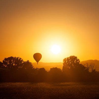 Ebern Designs Hot Air Balloon At Sunset Wrapped Canvas Photograph Canvas In Brown Orange