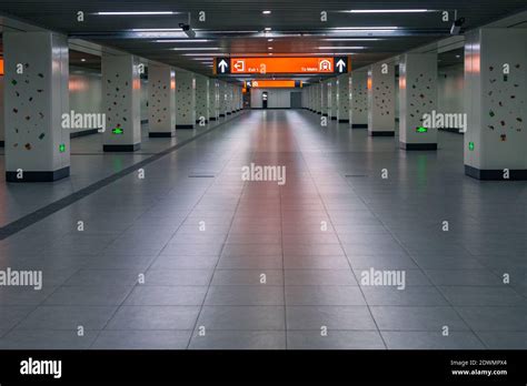 Underground Pedestrian Pathway To Metro Station In Shanghai China