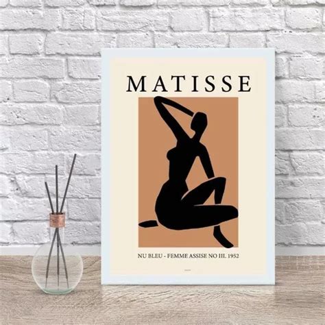 Quadro Mulher Matisse Minimalista 33x24cm Moldura Preta MercadoLivre